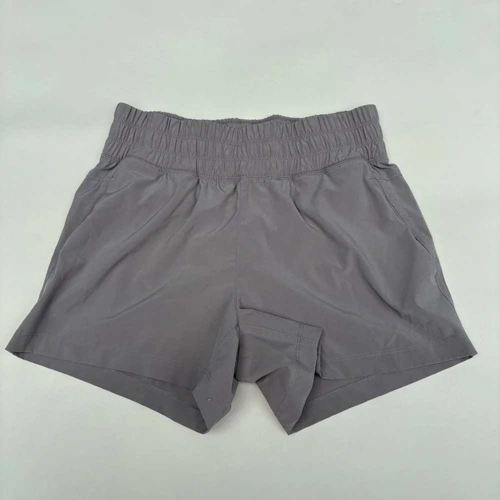 Free Fly Womens Gray Pull On Active Shorts Size Small Elastic Waist Zip Pockets